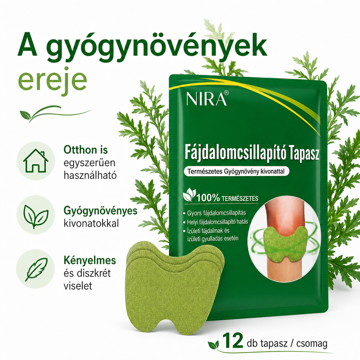NIRA Gyógynövényes Fájdalomcsillapító Tapasz